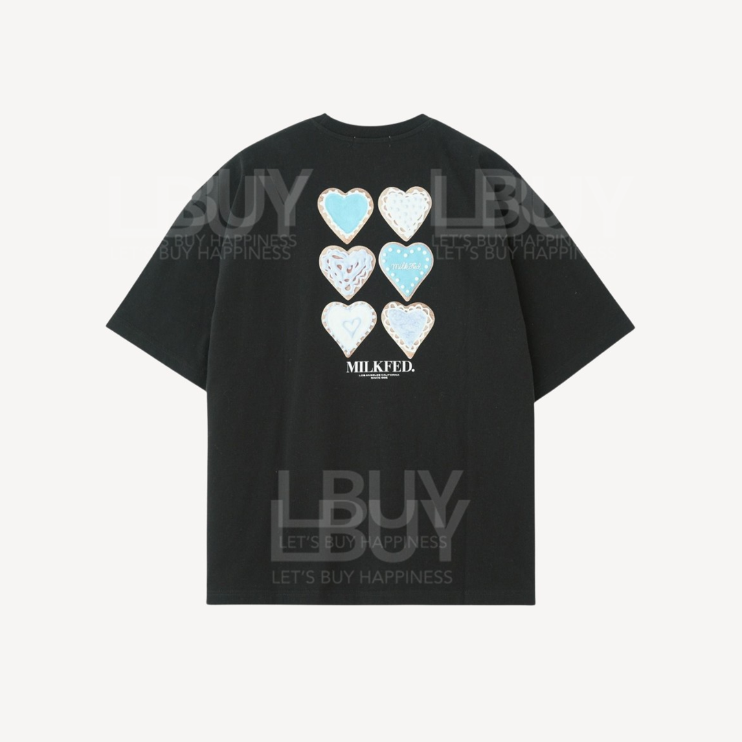 MILKFED Heart-shaped Cookie S/s Tee Black