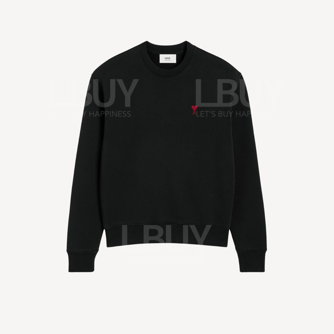 Ami Paris 紅心長袖衛衣 黑色 USW035