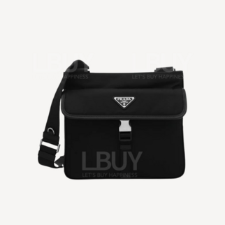 Prada Re-Nylon And Saffiano Leather 皮革单肩袋斜孭袋 黑色 2VH119