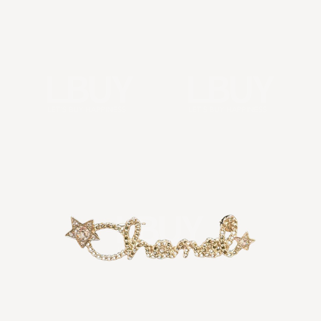 Chanel Logo 星星金色胸针 ABG290
