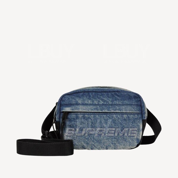 Supreme-Supreme Denim Mini Shoulder Bag Washed Indigo