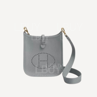 Hermes Mini Evelyne 16 Amazone Bag Puppet Grey Gold Buckle
