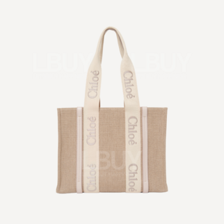 Chloe Medium Woody Tote Bag Grey Pink Edge Medium Tote Bag