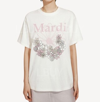 韓國 Mardi Mercredi Tshirt Flowermardi Jardin Cream Pinklavender