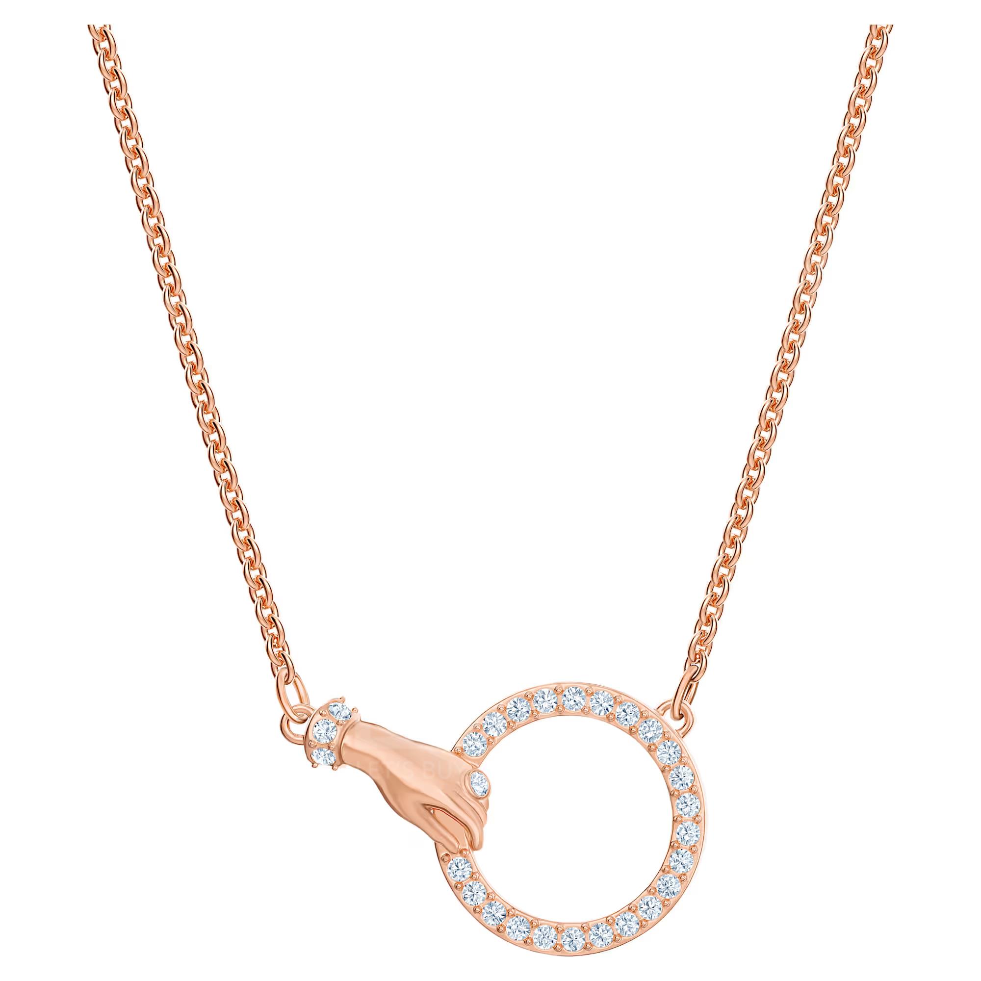 SWAROVSKI Symbolica 项链 (手, 白色, 镀玫瑰金色调)