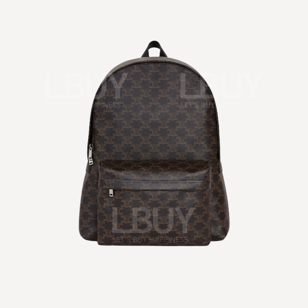 Celine 凯旋门标志印花牛皮革中号背包