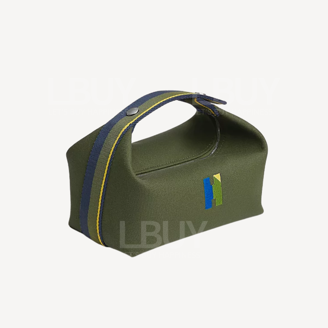 Hermes Cabriole Bride-a-Brac New Lunch Box H Logo Dark Green Small Size