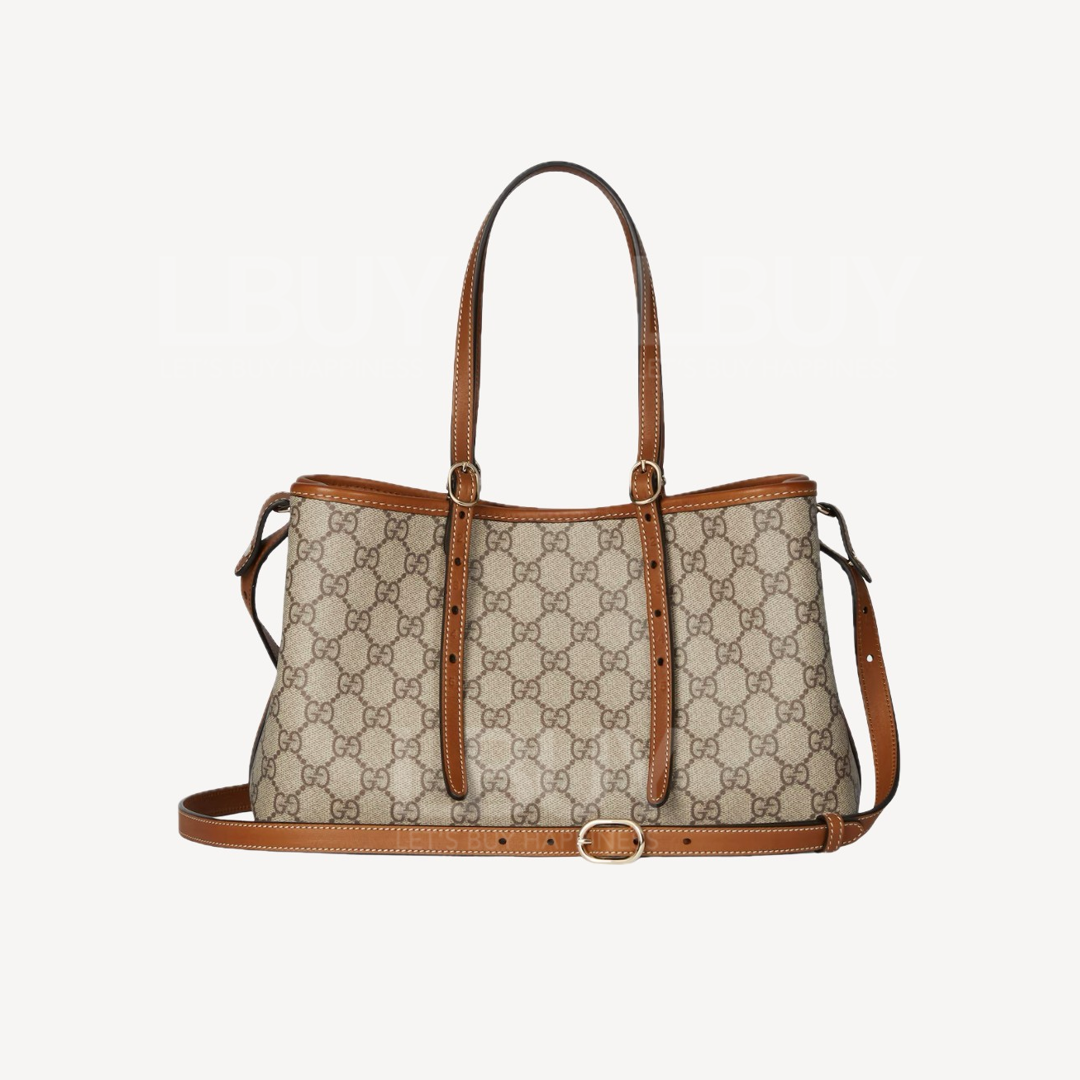 Gucci GG Emblem Medium Tote Bag 棕色