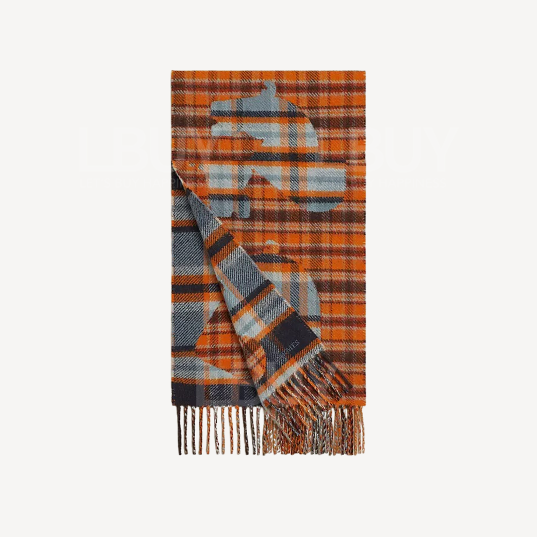 Hermes Hermes Echec au Roi Tartan Scarf 全羊絨圍巾 頸巾