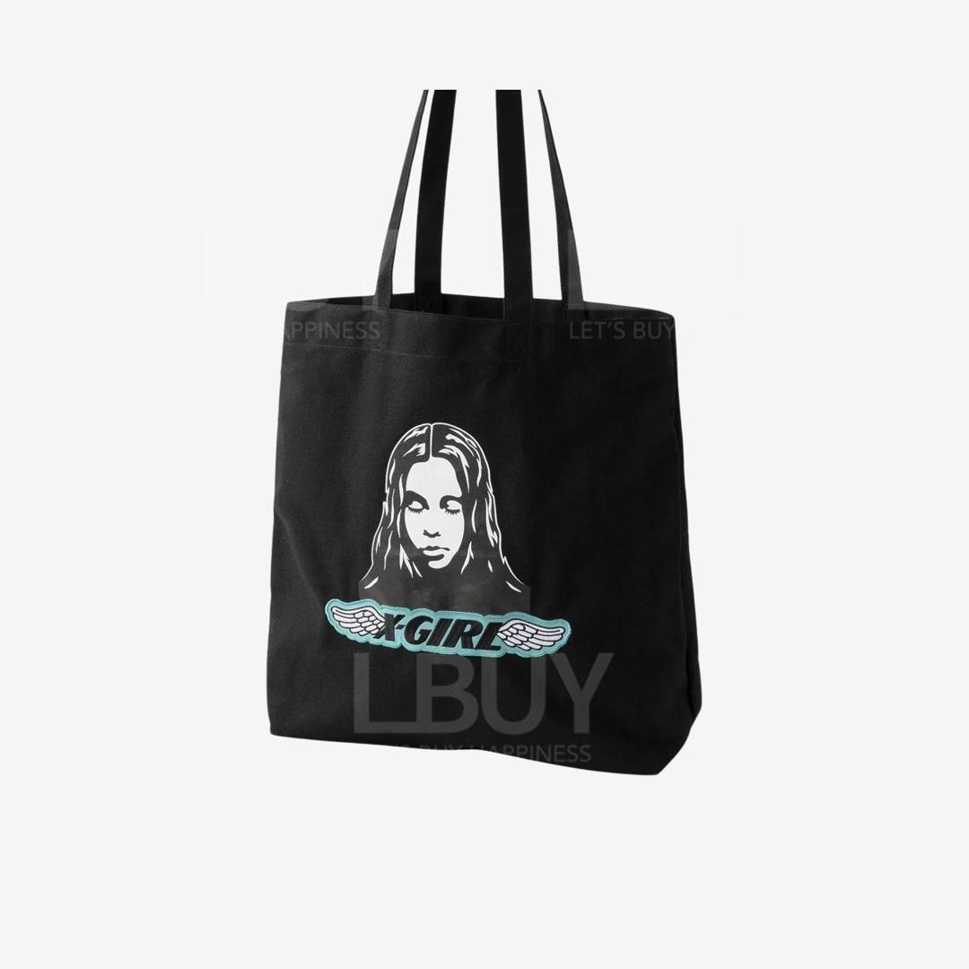 X-girl ANGEL FACE PATCH TOTE BAG