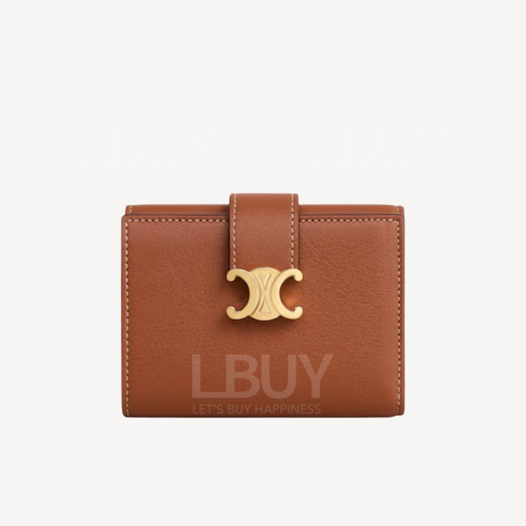 Celine Triomphe Nino Slim Wallet Tan