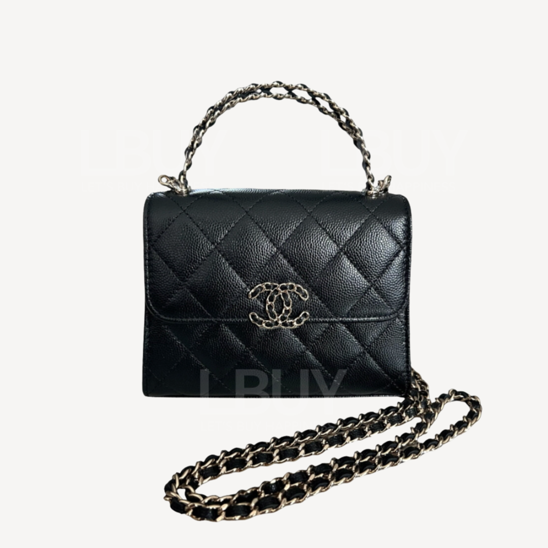 Chanel Top Handle with Chain Black AP3237