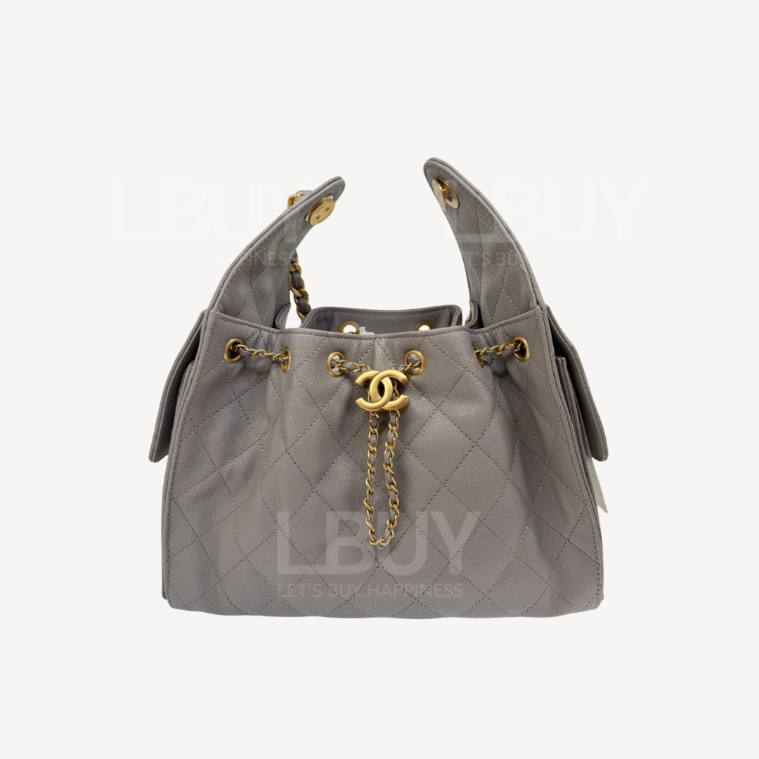 Chanel 25 小型包 灰色金扣 Handbags AS5293