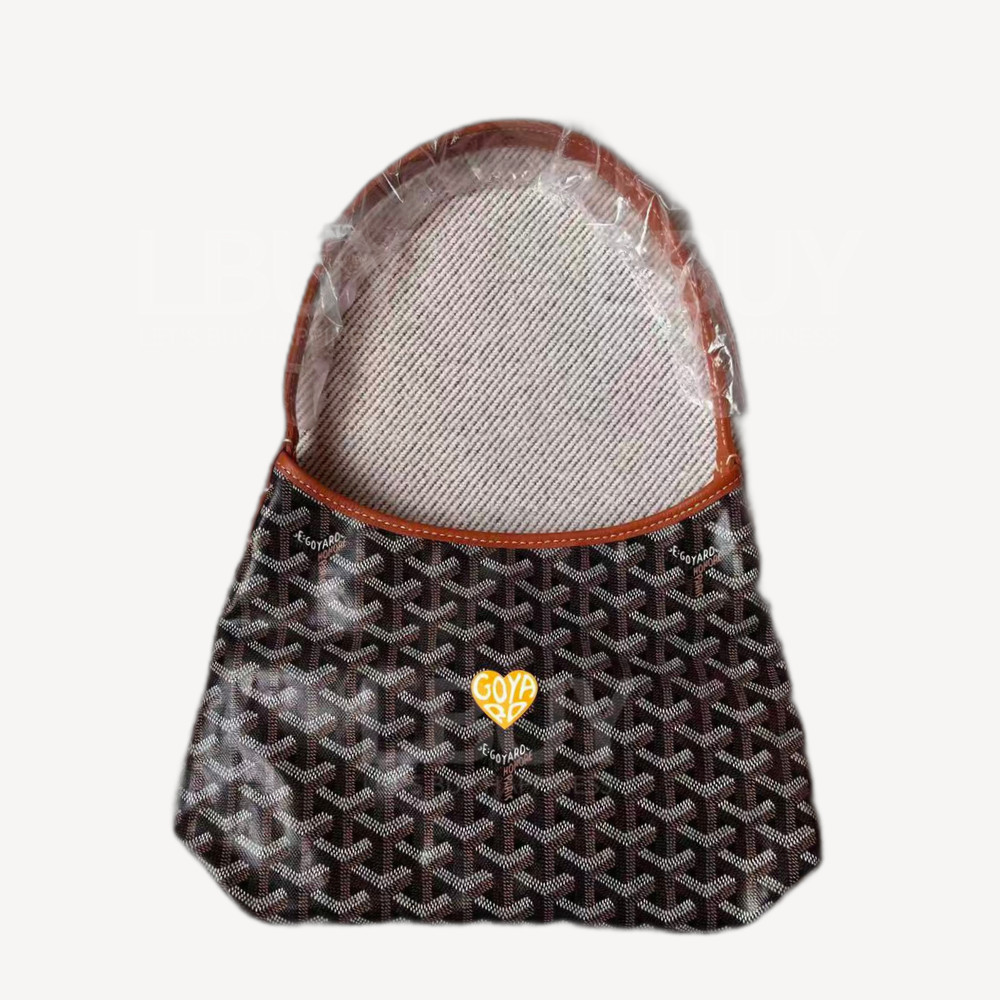 Goyard Boheme Hobo Mini 限量版單肩袋 黑啡色 併亮黃色心心