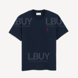 Ami Paris Regular fit 深藍色紅心 T-shirt 中性