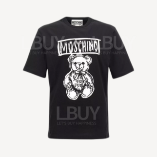 Moschino 素描泰迪熊Logo短袖T恤 黑色