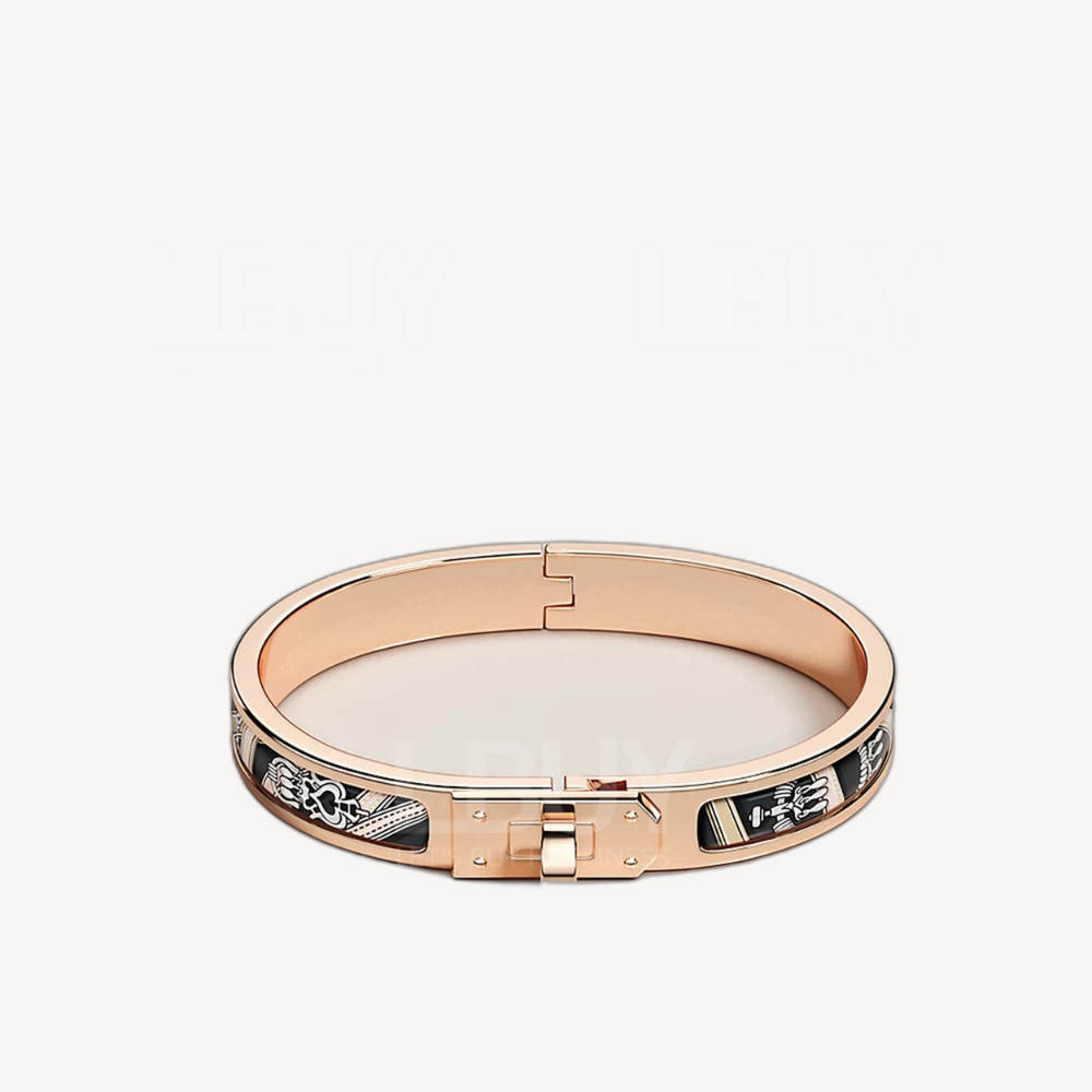 Hermes Mini Clic Kelly Les Cles Bracelet Enamel & Yellow Gold Solaire