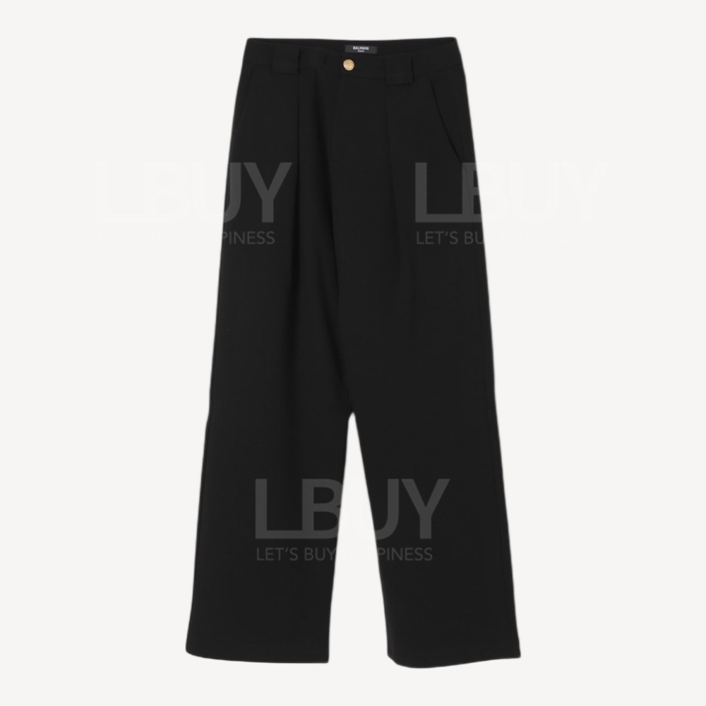 Balmain 腰边Logo 黑色长裤