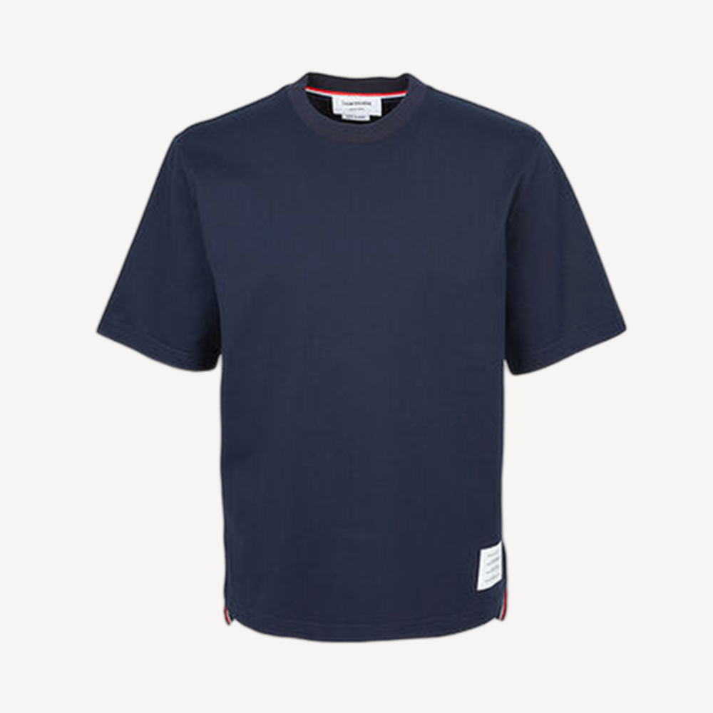 Thom Browne 後橫條紋棉質 圓領短袖T恤 深藍色 MJS288A