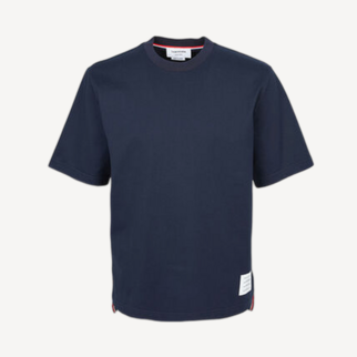 Thom Browne 後橫條紋棉質 圓領短袖T恤 深藍色 MJS288A