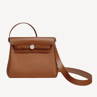 Hermes Herbag Zip 20 Bag 原色馬鞍皮 銀扣
