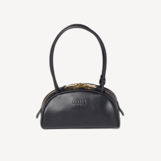 Miu Miu Beau 皮革长手柄保龄球手袋 黑色