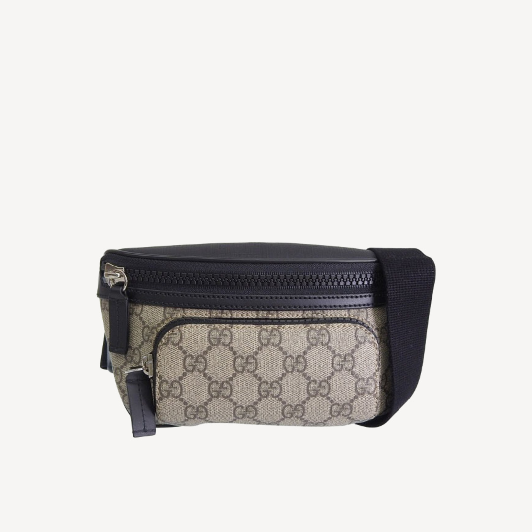 Gucci Supreme GG Logo 黑色腰包 779877