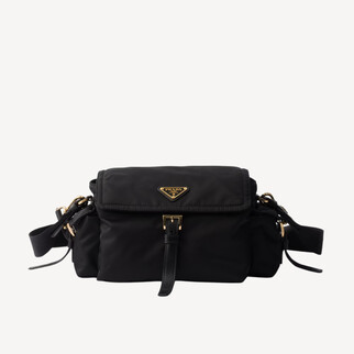 Prada Explore 中號Re-nylon 肩背袋黑色