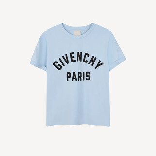Givenchy 天藍色刺繡logo短袖T恤 H31109