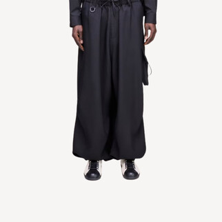 Y-3 Sport Uniform Wide Cargo Trousers 黑色運動側袋長褲 KS7655
