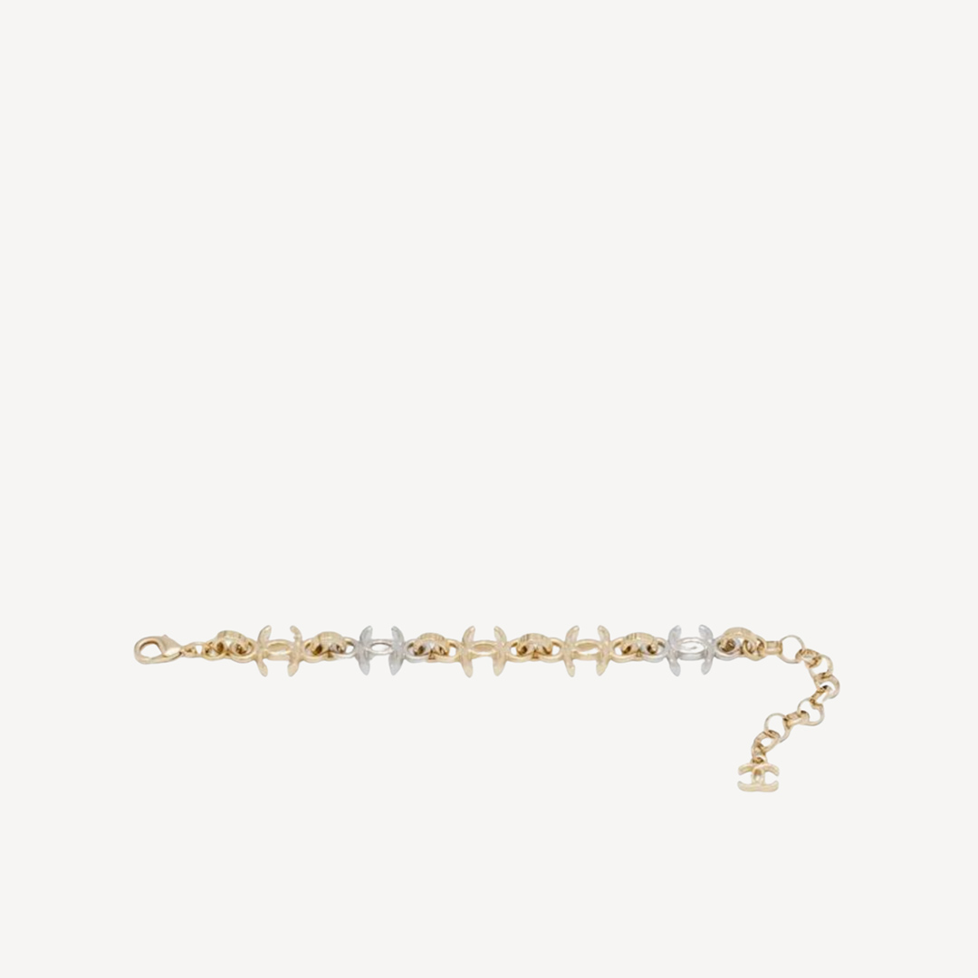 Chanel Gold Silver CC Logo Bracelet ABH113