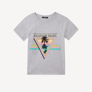 Balmain 條子Logo短袖T恤 灰色