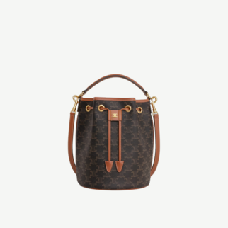 Celine Medium Clara Bag Triomphe 标志印花中号桶袋手袋